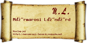 Mármarosi Lénárd névjegykártya